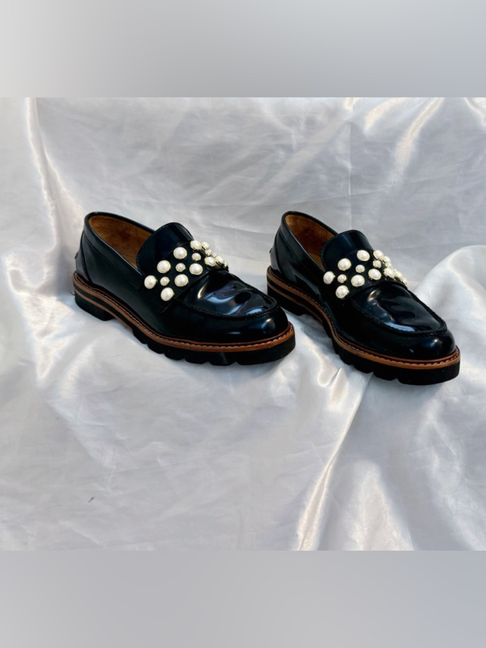 Stuart Weitzman MocPearl brushed leather loafers